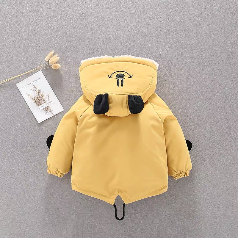 Áo khoác nam nữ bé trai bé gái lót lông siêu dày siêu ấm tai gấu dễ thương JIMADO TQCV5522