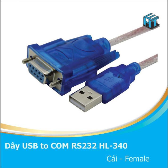 Dây chuyển đổi USB to COM RS232 HL-340 dùng chip CH340 (Female và Male)