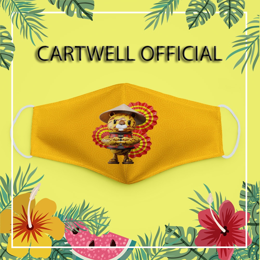 Khẩu trang chúc mừng năm mới 2022 happy new year nhâm dần tài lộc may mắn con hổ cát tường CARTWELL dành cho nam nữ bảo