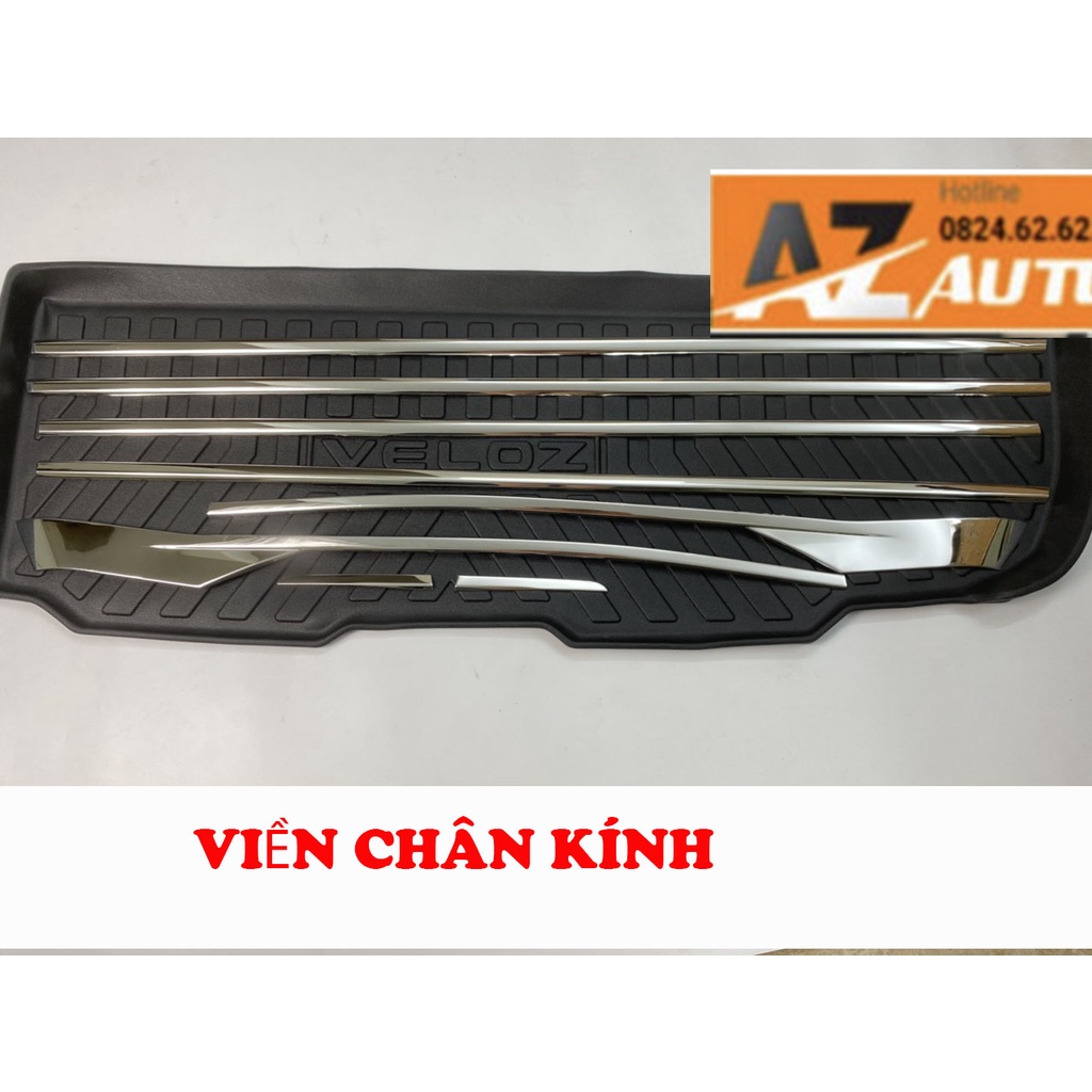 Nẹp viền chân kính, cong kính xe TOYOTA VELOZ 2022 2023 chất liệu inox sáng bóng