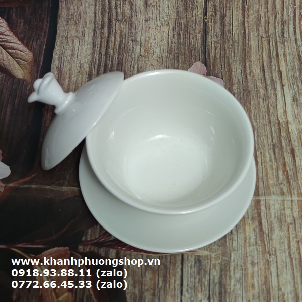 Bộ chén trà có nắp Tulip sứ Minh Long - bộ chén trà có nắp sứ minh long
