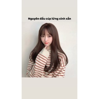 Tóc giả nguyên đầu duỗi cúp đuôi