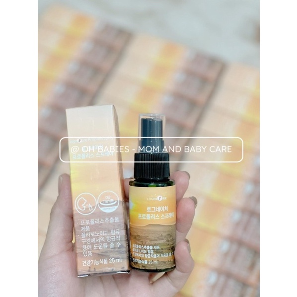 XỊT KEO ONG LOGNATUSuper Propolis Spray for Kids khoáng biển cho bé trên 1y [OH BABIES ]
