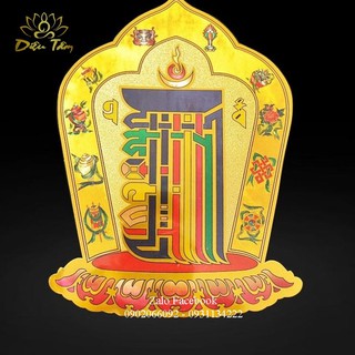 Miếng dán thập tự kalachakra kim cang thời luân cầu bình an đồ phong thuỷ