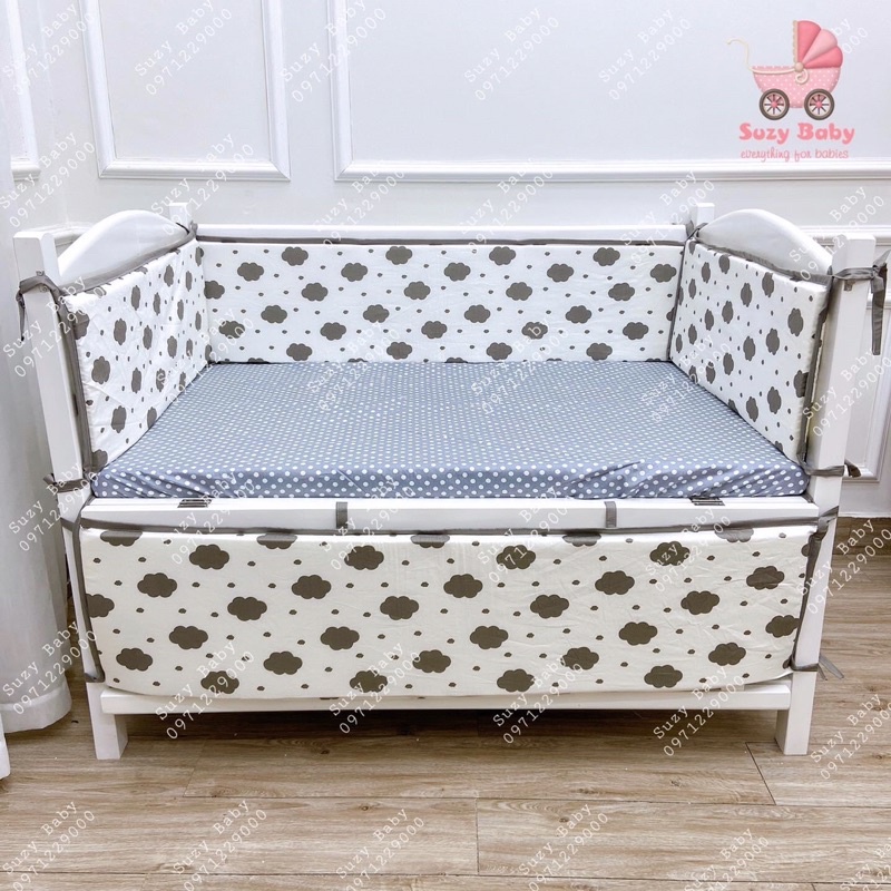 Set bộ quây cũi vải cotton cho bé