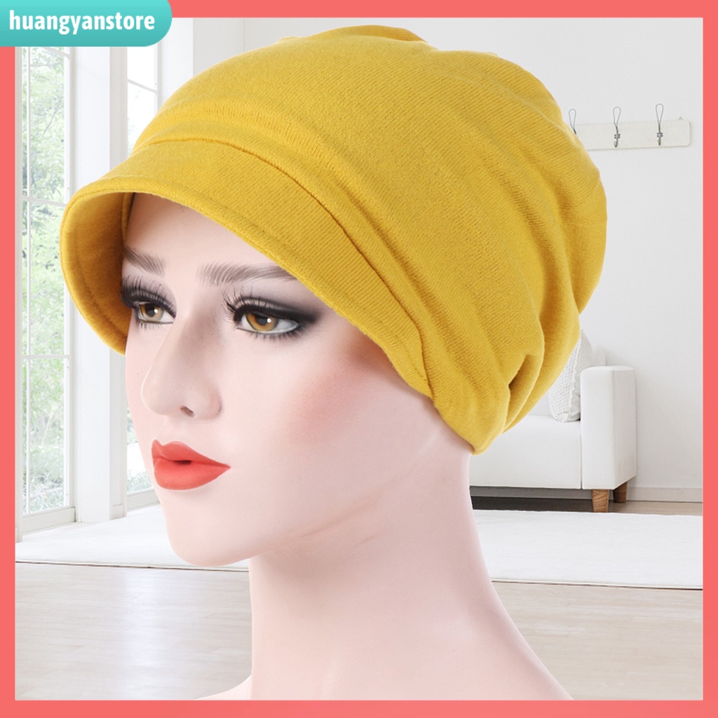 HY| Mũ trùm đầu màu trơn chất liệu cotton thời trang cho nữ