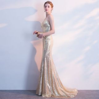 Đầm dạ hội kim sa siêu sang