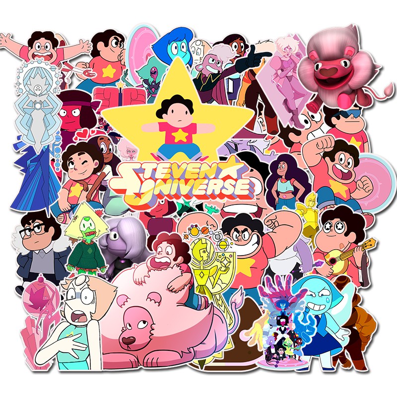 Set 50 Miếng Dán Phim Hoạt Hình Steven Universe Không Thấm Nước Trang Trí Đa Dụng