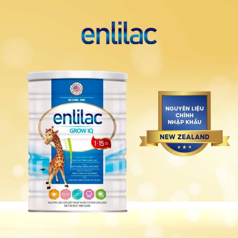 Sữa Bột Cho Bé Giúp Tăng Chiều Cao, Phát Triển Trí Thông Minh ENLILAC Grow IQ 400-900g/Hộp