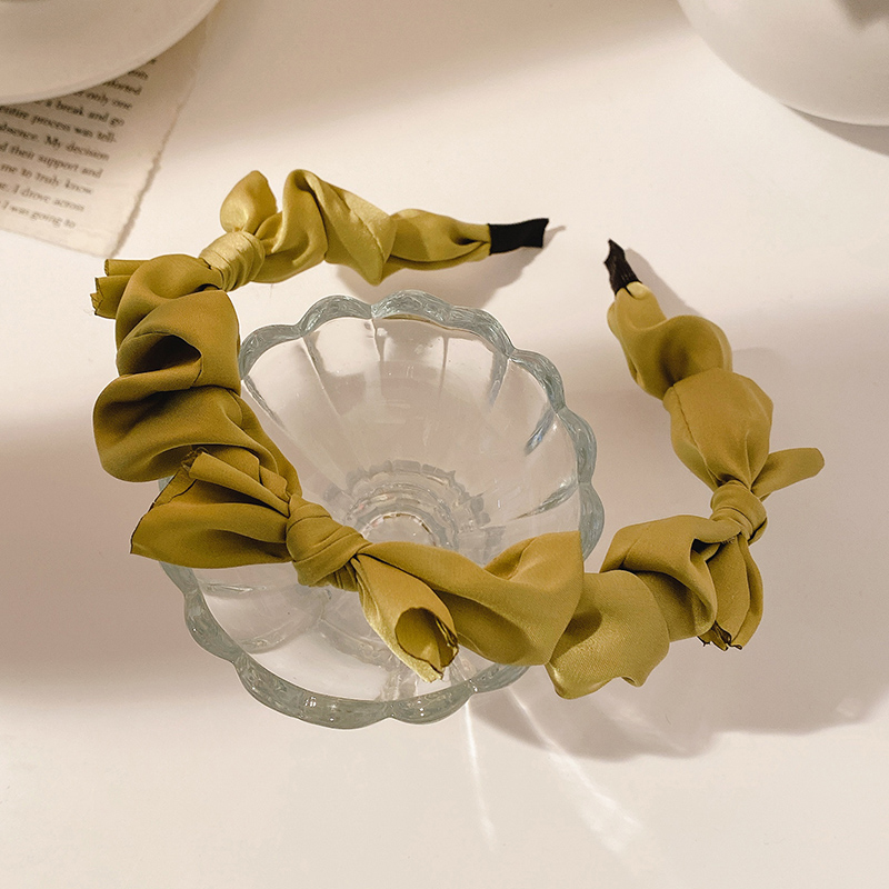 Cài tóc vải nơ satin mát mẻ mùa hè thời trang Hàn Quốc