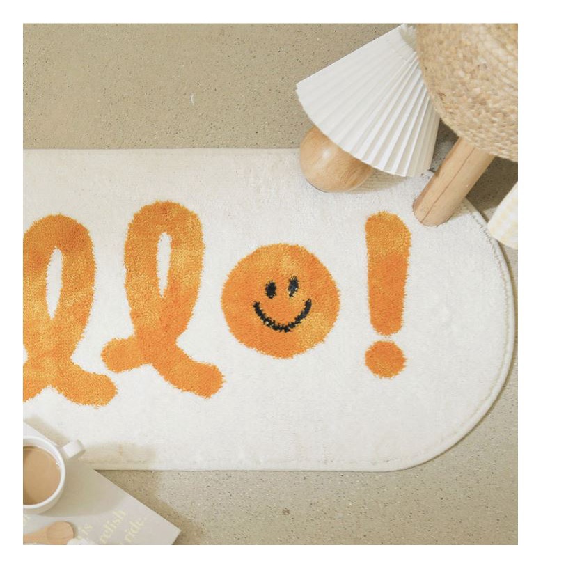 (HÀNG SẴN) Thảm chùi chân cỡ lớn Hello - Thảm dài trang trí phòng ngủ, phòng khách cao cấp