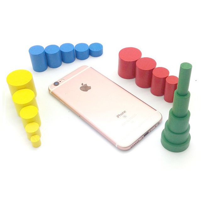 Núm Trụ Không Núm Kèm Thẻ Tương Ứng - Giáo Cụ Montessori Giúp Trẻ Sáng Tạo Phát Triển Phối Hợp Tay Mắt