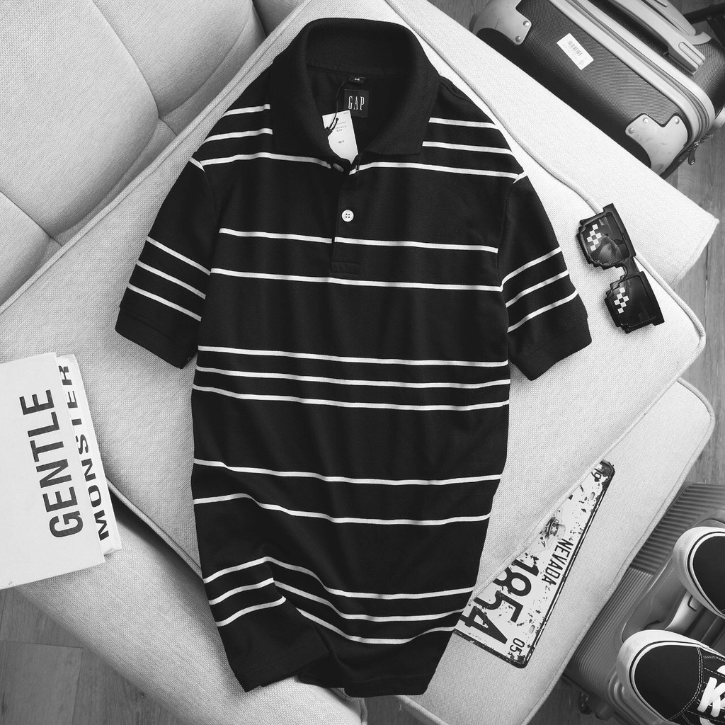 Áo polo kẻ ngang đơn giản 💥Size lớn > 100kg💥 Áo thun nam trung niên tinh tế GAP006 4M - Cotton cá sấu, chính hãng | BigBuy360 - bigbuy360.vn