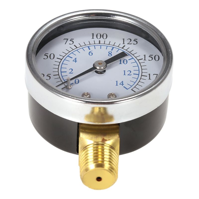 Đồng Hồ Đo Áp Suất Nước / Nhiên Liệu Mini Ren Kim Loại 1 / 4 &quot;0-200psi / 0-14bar