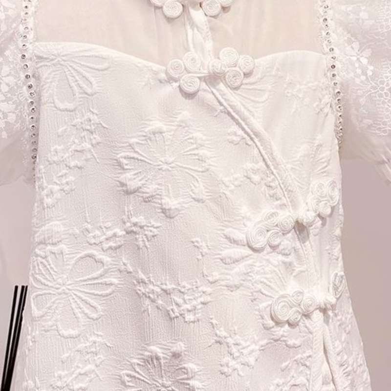 Đầm Sườn Xám Tay Ngắn Màu Trơn Phong Cách Trung Hoa Thời Trang Mùa Hè 2022 Dành Cho Bé Gái