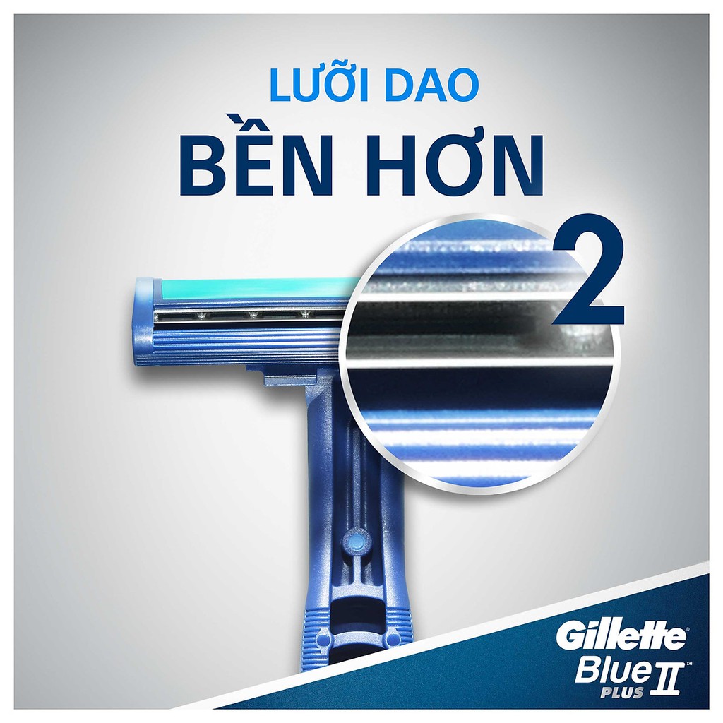 Bộ 6 cây dao cạo râu Gillette Blue II Plus