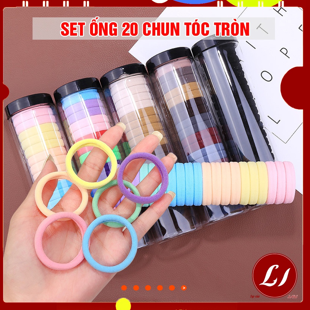 Sét ống 20 DÂY CHUN TÓC TRÒN co dãn cho mẹ và bé