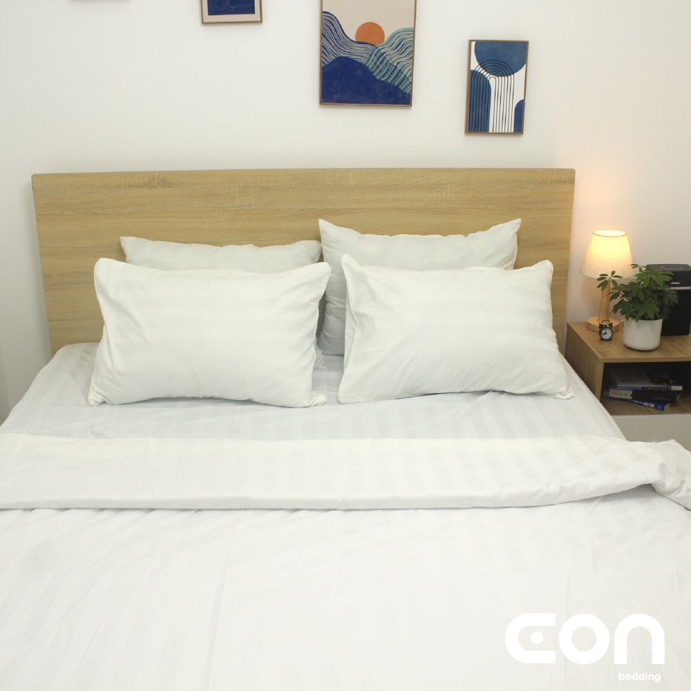 Chăn Ga Khách Sạn Trắng Cotton 100% Conbee