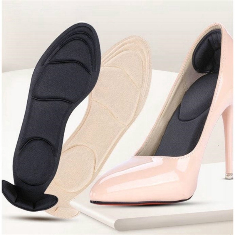 4D High Heel Thickened&amp;soft Polyester Insole Pain Relief  Round Head and Pointed Shoes 1 Pair Random Color