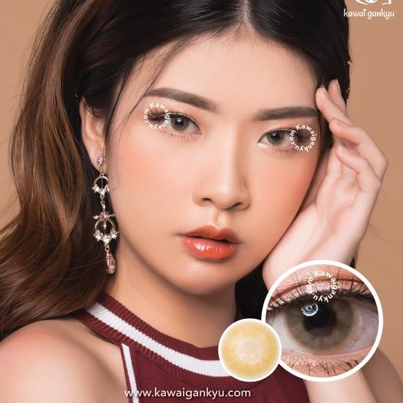 Đa số bán hàng... Kính áp tròng Kawai Gankyu màu nâu