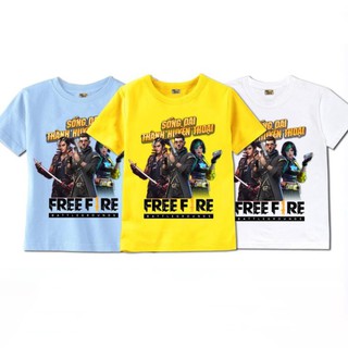 Áo thun Free Fire màu vàng trắng xanh biển Alok Hayato Steffie GIÁ TỐT KÈM CHẤT LƯỢNG