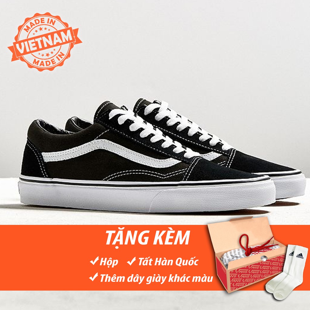 Giày old skool đen trắng (fullbox + free ship) | BigBuy360 - bigbuy360.vn