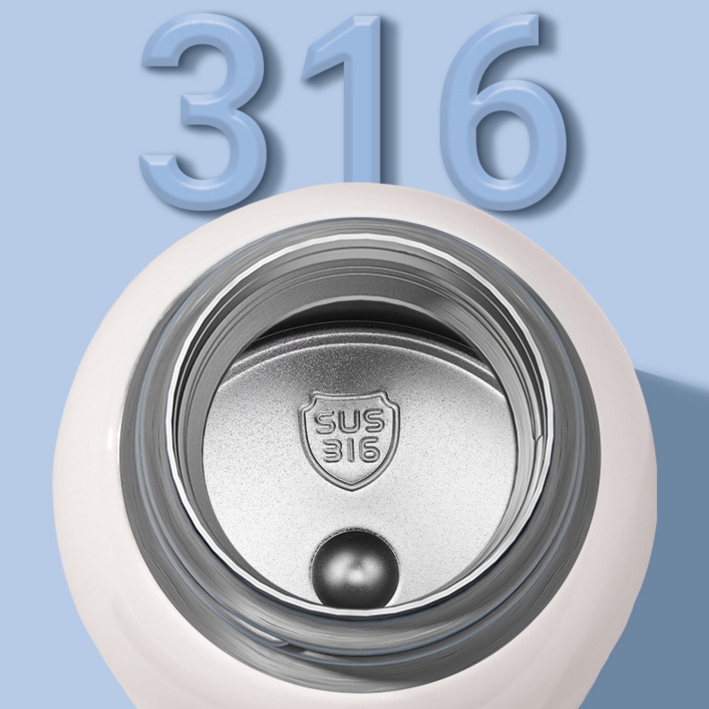 Bình nước giữ nhiệt cho bé 500ml phi hành gia cute có ống hút mini, bình inox 316 khắc tên