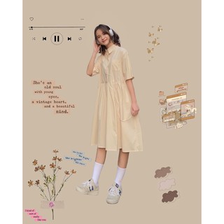 Váy polo trơn cộc tay / be