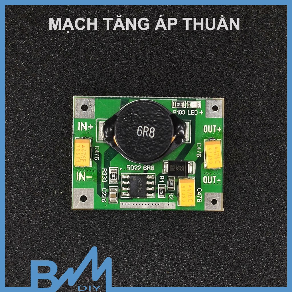 Mạch tăng áp từ pin 1S-12V 15W dùng được cho loa - boost áp 3.7V-12V