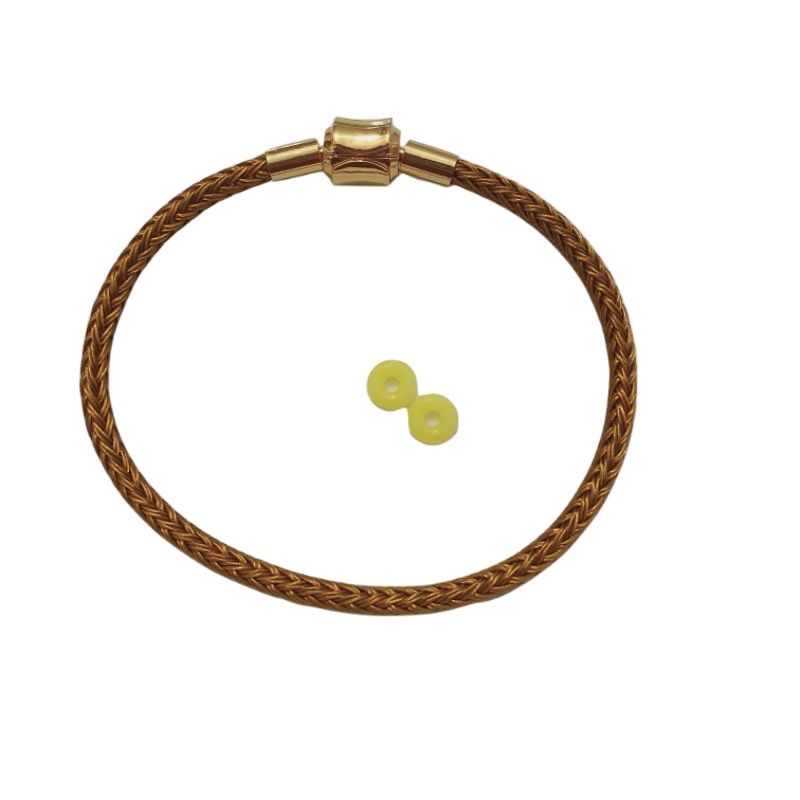 Vòng dây cáp khoá bấm kiểu Hàn bền tiện lợi tặng kèm bộ khoen nhựa chặn hạt charm