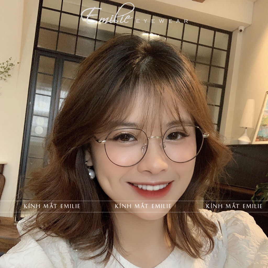 Gọng kính kim loại bầu tròn kiểu dáng dễ đeo Emilie eyewear phụ kiện thời trang 5285