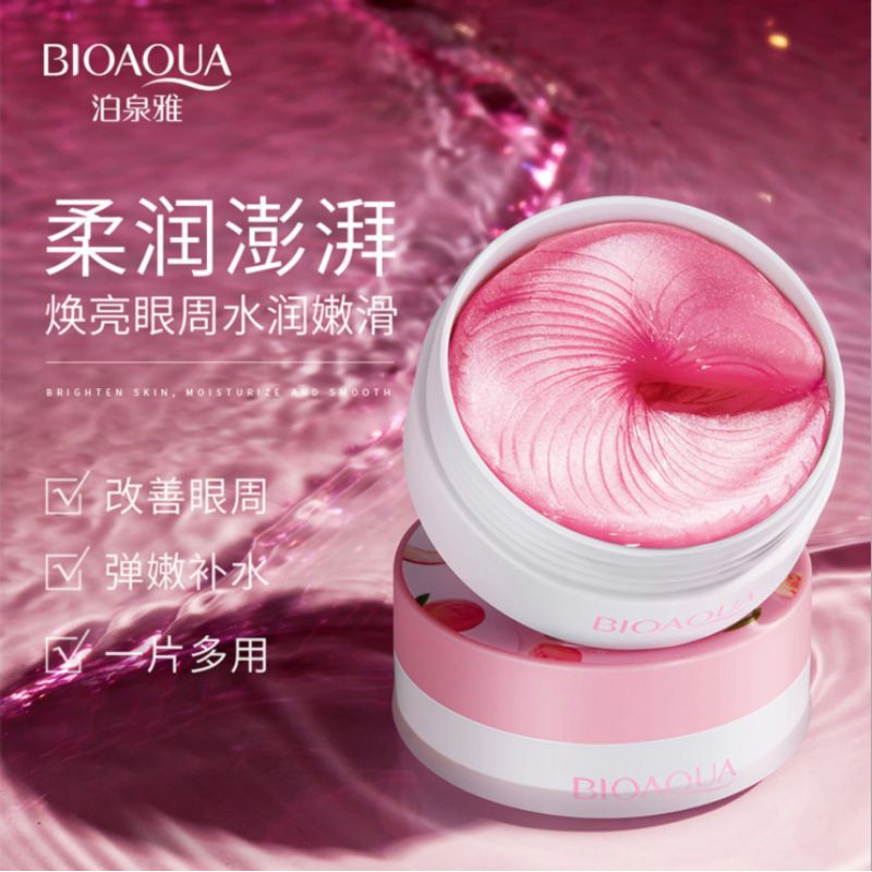 Set 60 Mặt Nạ Mắt Bioaqua Chiết Xuất Đào Dưỡng Ẩm Làm Mịn Và Săn Chắc Da Giảm Quầng Thâm Bọng Mắt