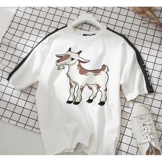 Áo thun Cotton Unisex - 12 Con Giáp - Tuổi Mùi - Dê trắng dễ thương