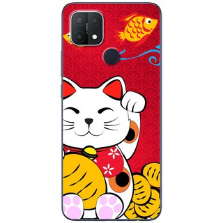 Ốp lưng Oppo A15, A15s in hình Mèo thần tài cá chép
