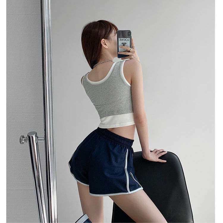 Quần ngắn COZOKC thể thao dáng rộng viền sọc thời trang