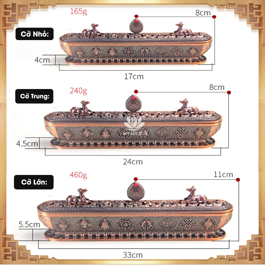 Lư Máng Lư Xông Trầm Hương Phong Cách Tây Tạng Hợp Kim Đồng