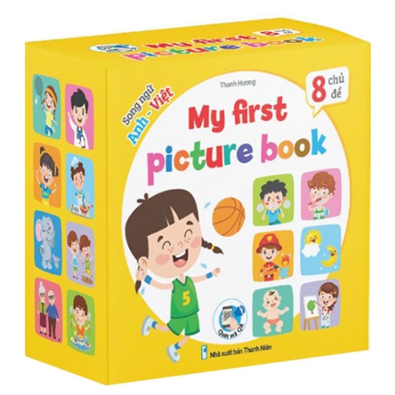 Flashcard - Bộ thẻ thư viện hình ảnh đầu tiên cho bé My First Picture Book 8 chủ đề song ngữ Anh Việt quét mã QR nghe