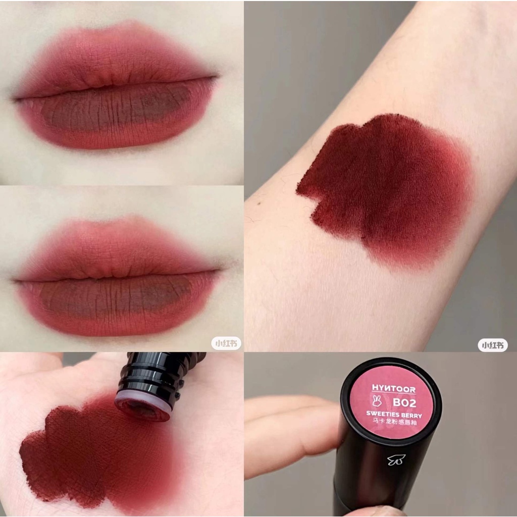 Hyntoor Black Son môi Đen Tím Đỏ Nâu Nude Không thấm nước Lâu trôi Mờ Son chất lỏng giá rẻ