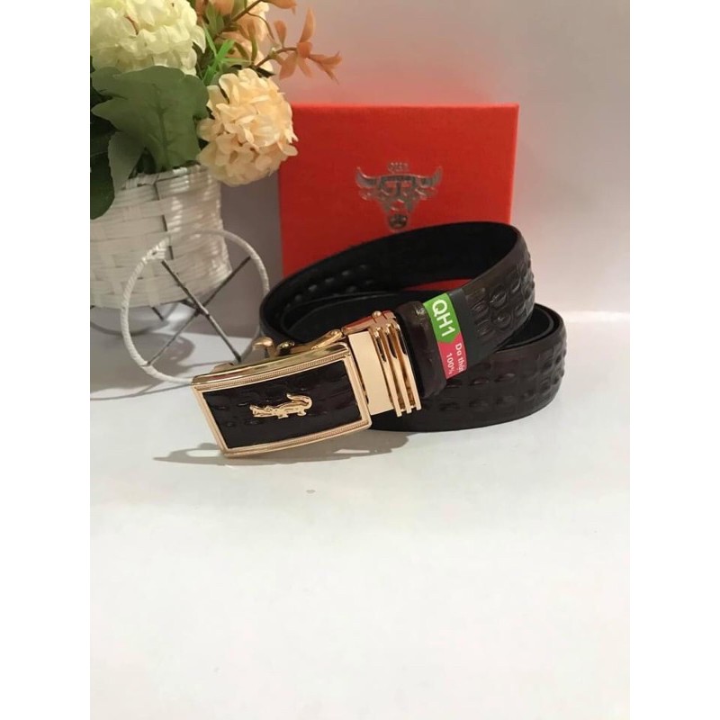 DÂY LƯNG DA BÒ THẬT  in vân da cá sấu cực độc lạ