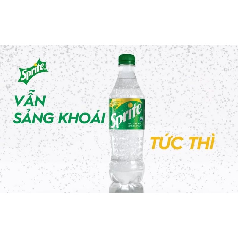 Thùng 24 chai nước ngọt Sprite hương chanh 390ml - Sảng khoái vị chanh - Món ngon hơn khi có Sprite