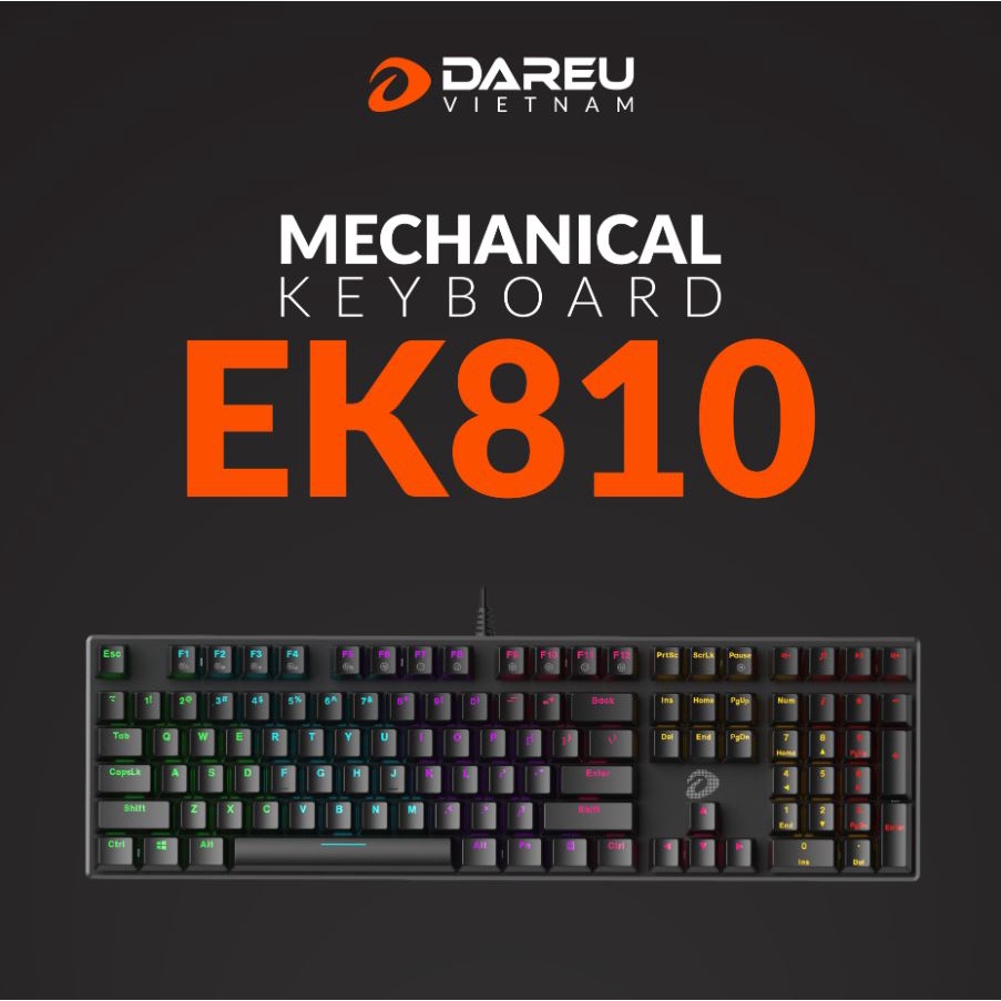 Bàn Phím Cơ Dareu EK810 Black Multi-Led D Switch - Hàng Chính Hãng