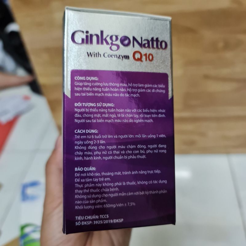 GINKGO NATTO COENZYM Q10, GIÚP TĂNG CƯỜNG LƯU THÔNG TUẦN HOÀN NÃO