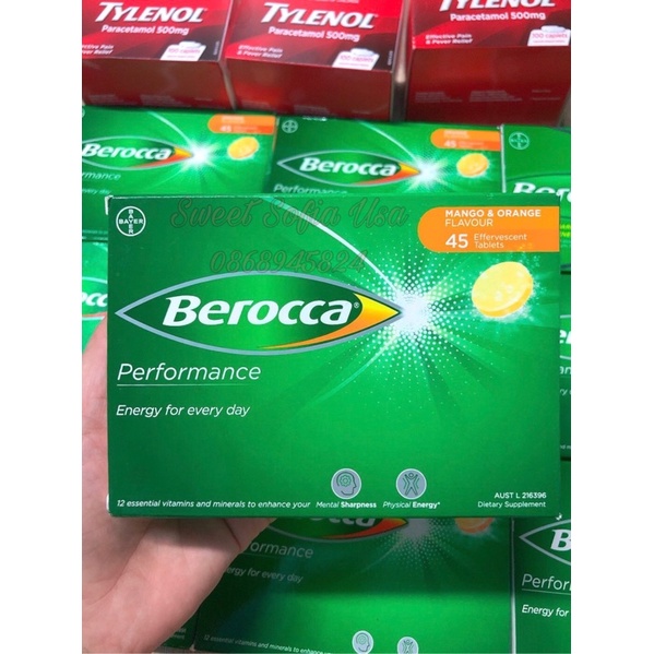 Viên sủi Berocca Úc vị cam 45 viên