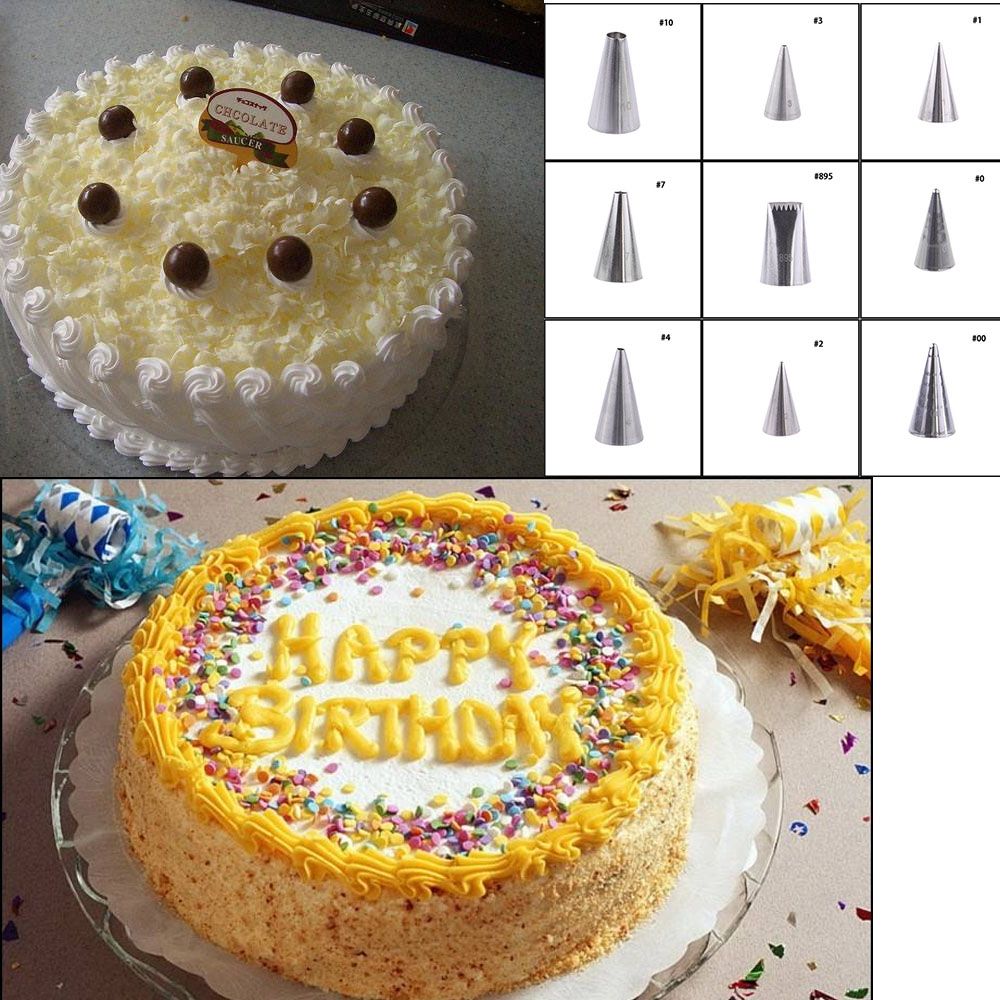 Set 1/7 Vòi Bắt Kem Trang Trí Bánh Bằng Thép Không Gỉ