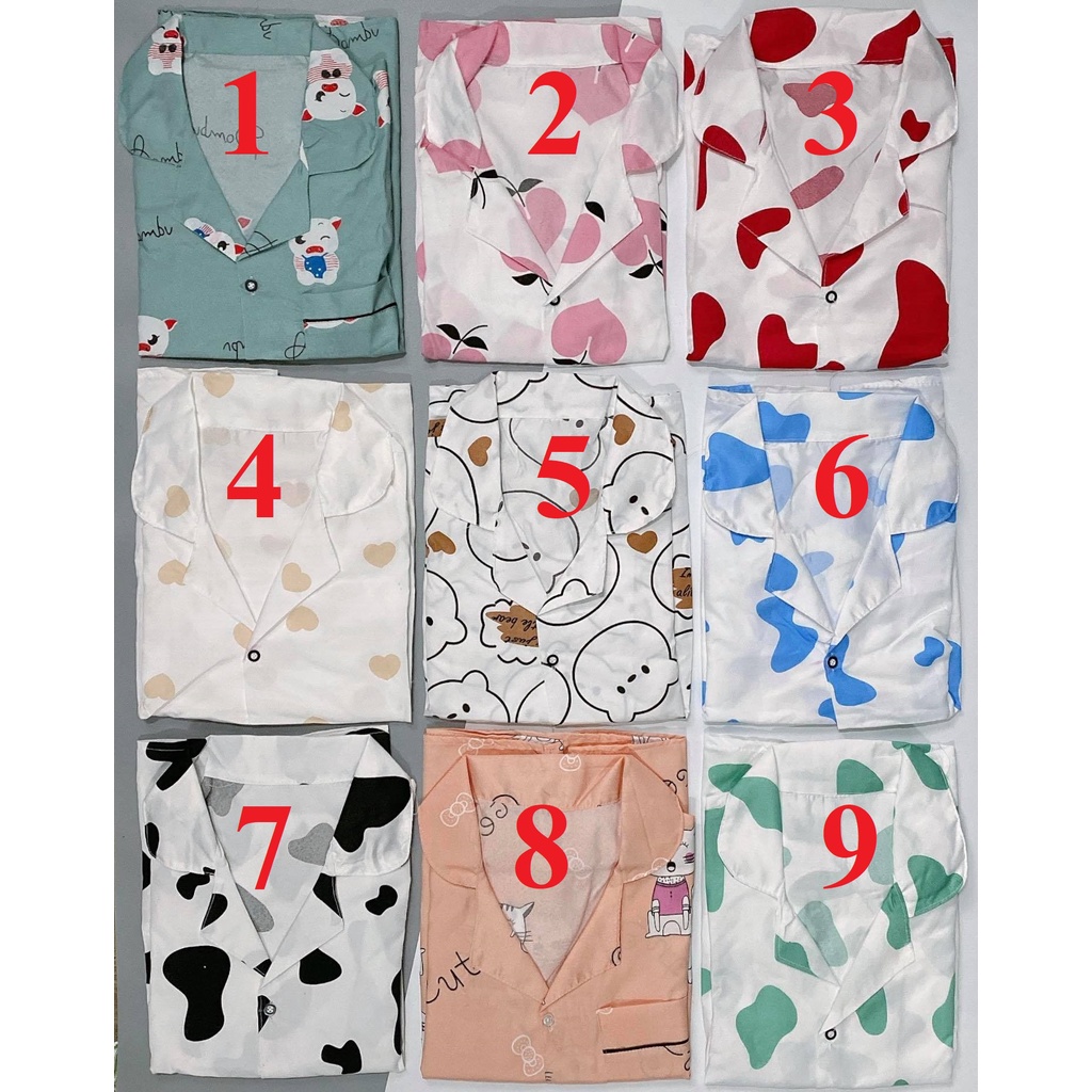 Đồ ngủ nữ pijama mặc nhà quần đùi họa tiết hoạt hình dễ thương chất vải Kate thô | BigBuy360 - bigbuy360.vn