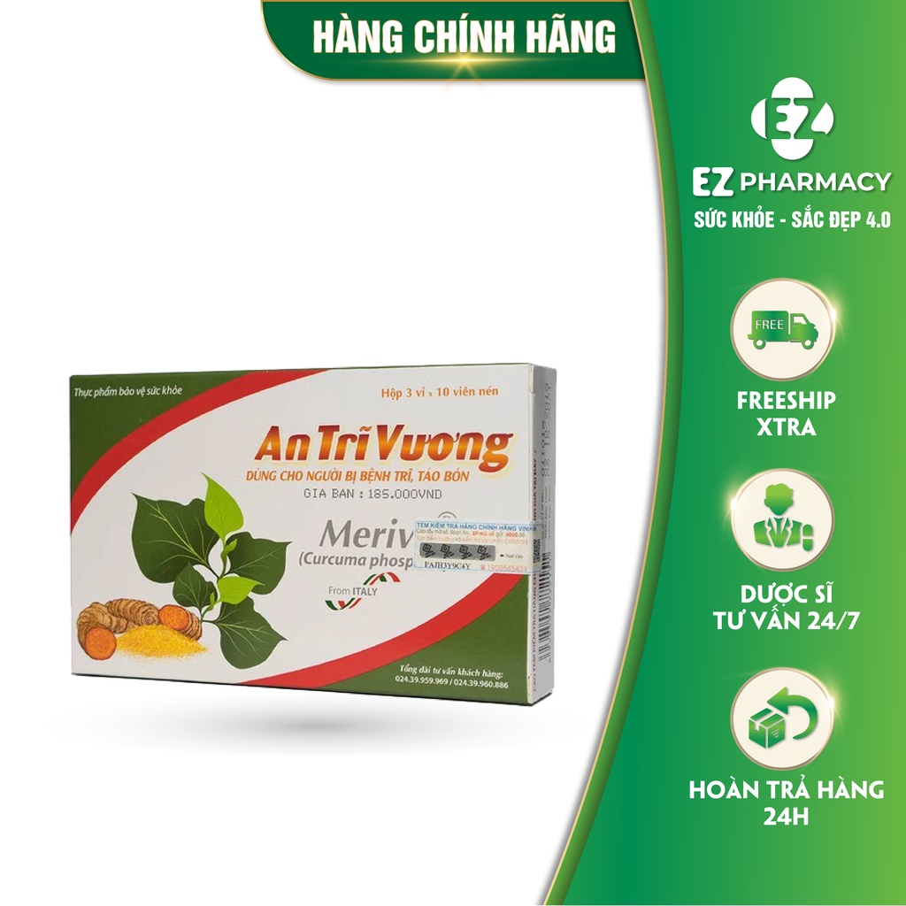 Viên Uống An Trĩ Vương Hỗ trợ cải thiện tình trạng táo bón, bệnh trĩ, sử dụng cho phụ nữ có thai và cho bú – Hộp 30 viên