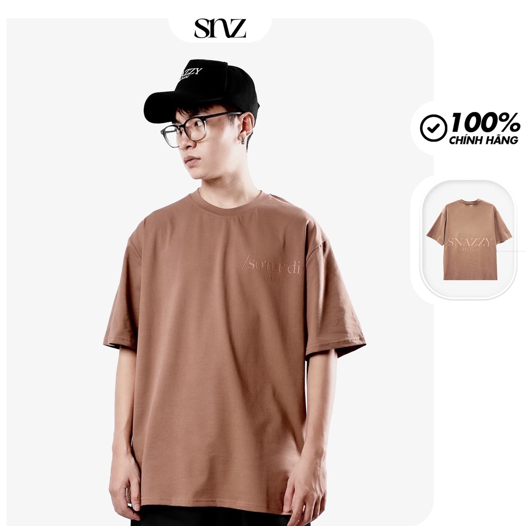 Áo Thun Nam Cổ Tròn Vải Cotton Dày Dặn Tay Ngắn Snazzy Nâu Đá