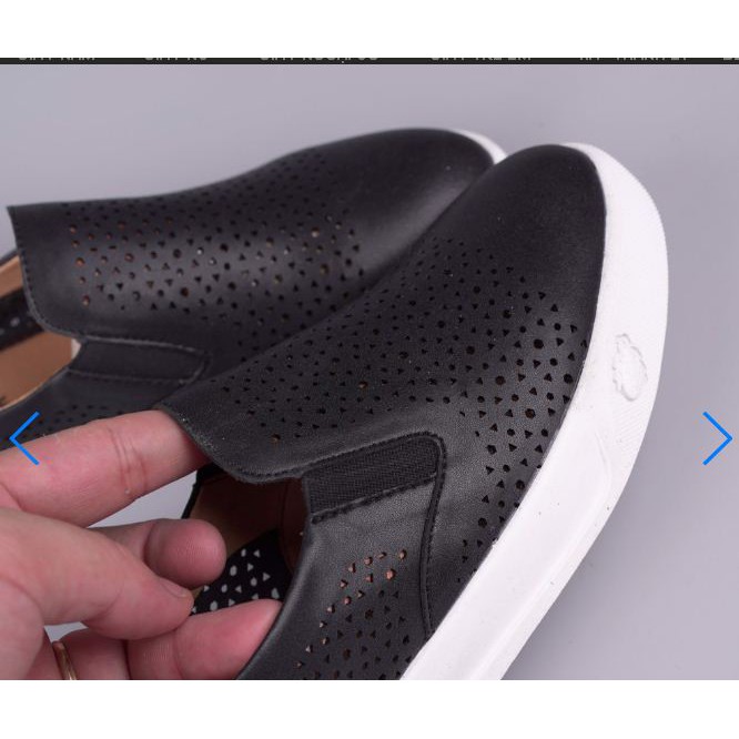 GIÀY SLIPON BỆT NỮ, DA DÊ CLARK VNXK, GLW34