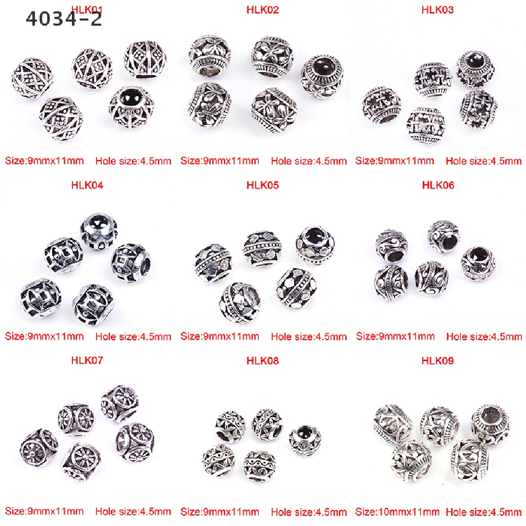 Set 10 Vòng Bện Tóc Bằng Hợp Kim Phong Cách Viking Cổ Điển 4034-2