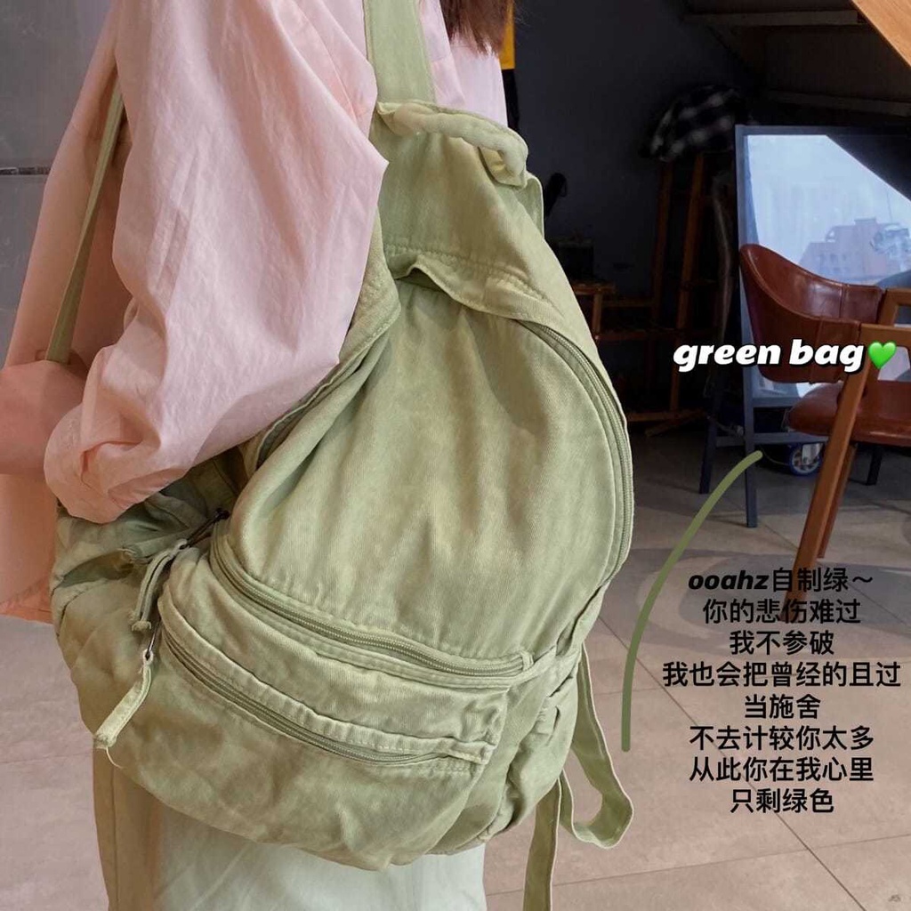 Ba Lô Đi Học Vải Canvas Cỡ Lớn Phong Cách Đường Phố Hàn Quốc Cá Tính